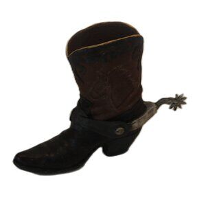 Cowboy Boot Decoration Black Brown Gray